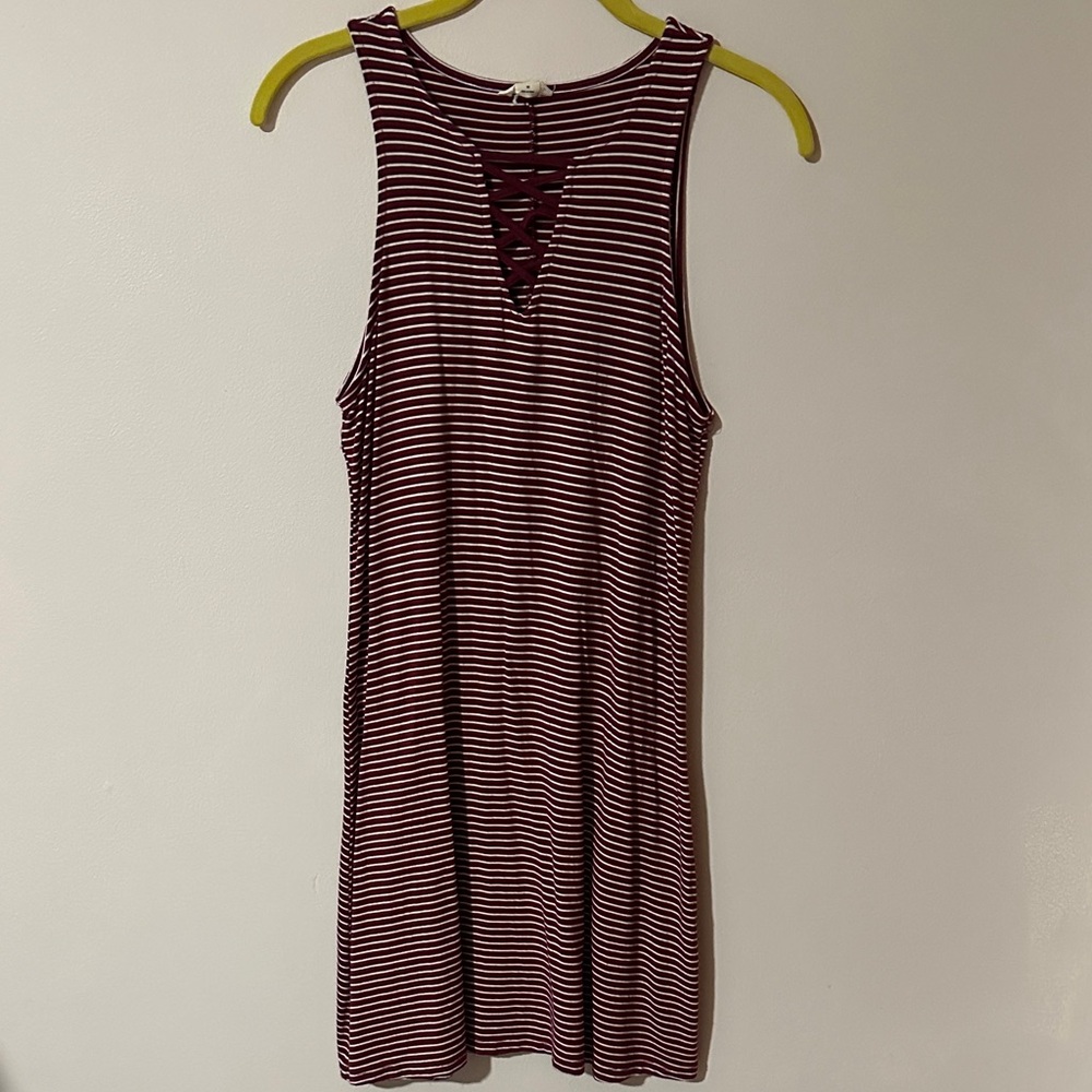 Aeropostale‎ Burgundy and White Striped Dress